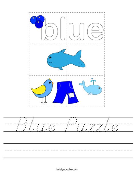 Blue Puzzle Worksheet