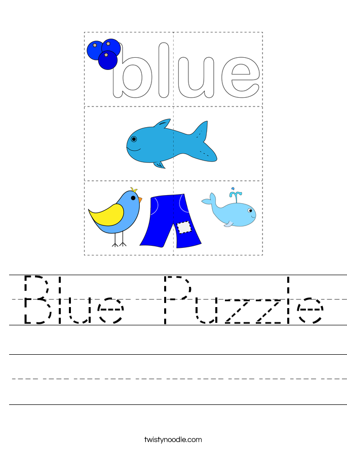 Blue Puzzle Worksheet
