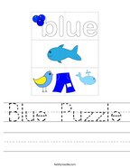Blue Puzzle Handwriting Sheet