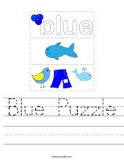 Blue Puzzle Handwriting Sheet