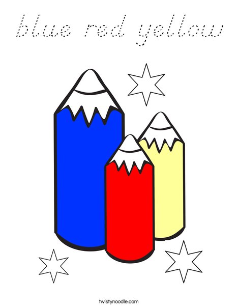 blue red yellow Coloring Page