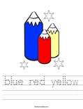 blue red yellow Worksheet