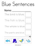 Blue Sentences Coloring Page