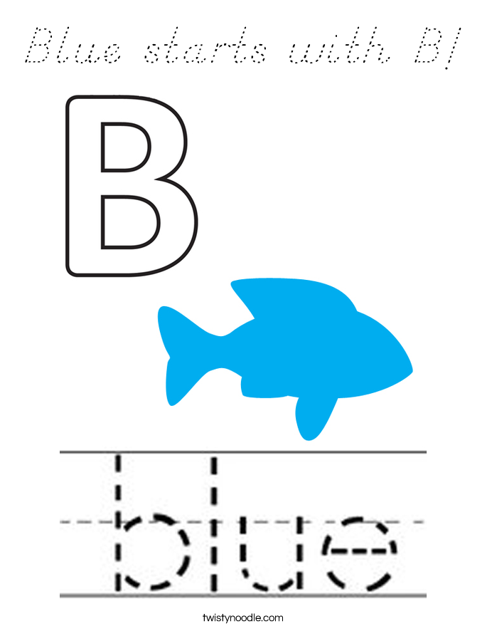 Blue starts with B! Coloring Page