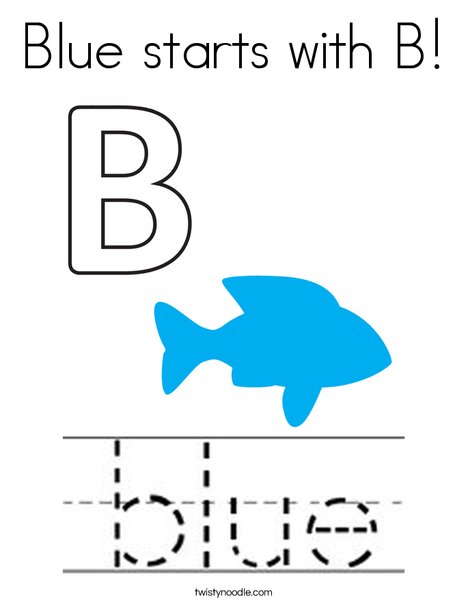 Blue starts with B! Coloring Page
