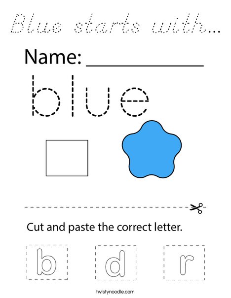 Blue starts with... Coloring Page