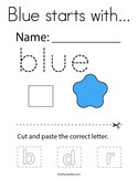 Blue starts with Coloring Page