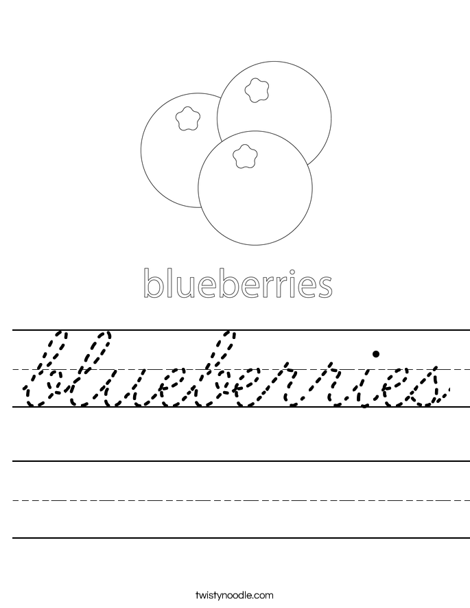 blueberries Worksheet