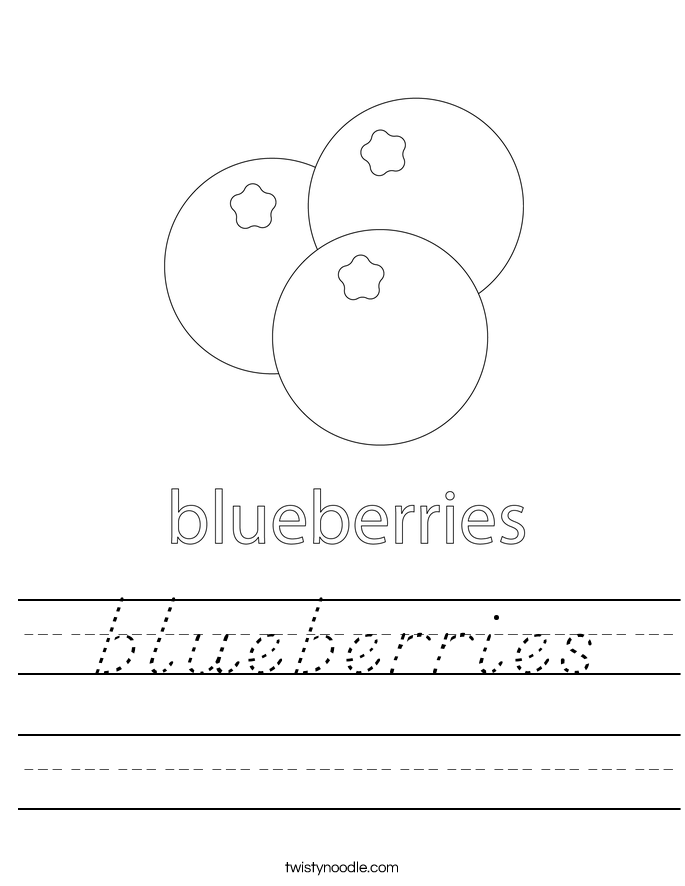 blueberries Worksheet