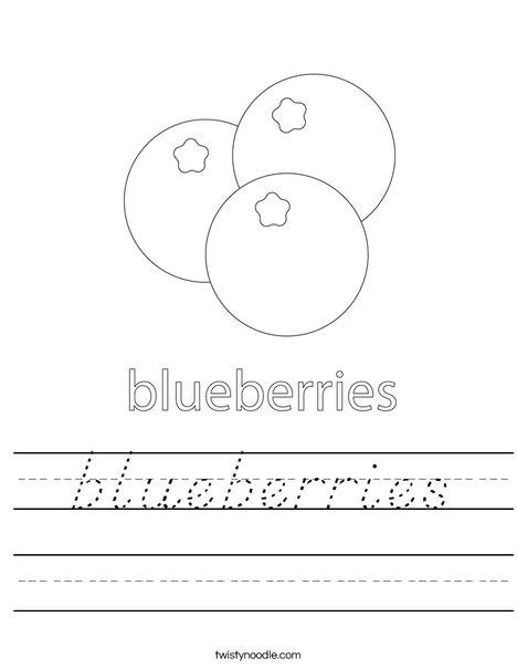 Blueberries Worksheet