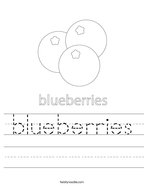 blueberries Handwriting Sheet