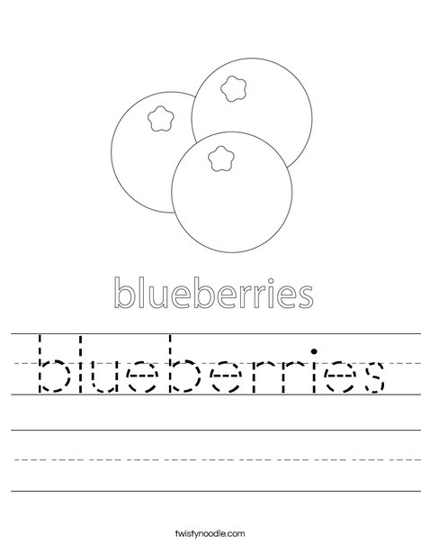 Blueberries Worksheet