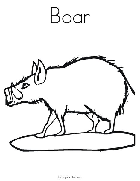 Download Boar Coloring Page - Twisty Noodle