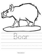 Boar Handwriting Sheet