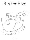 B is for BoatColoring Page