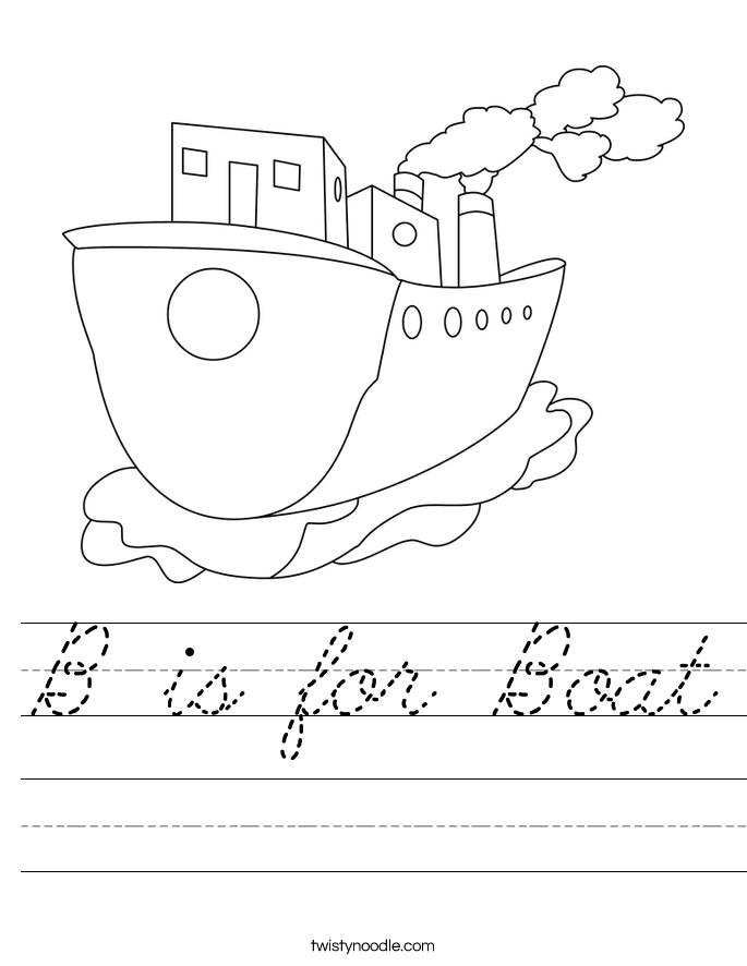 B is for Boat Worksheet