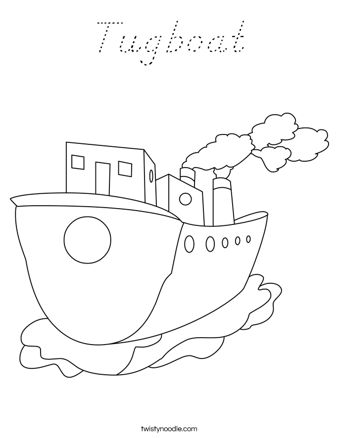 Tugboat Coloring Page