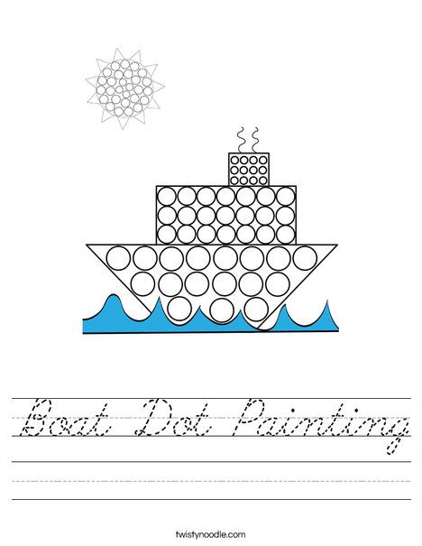 Boat Dot Painting Worksheet