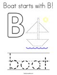 Boat starts with B! Coloring Page