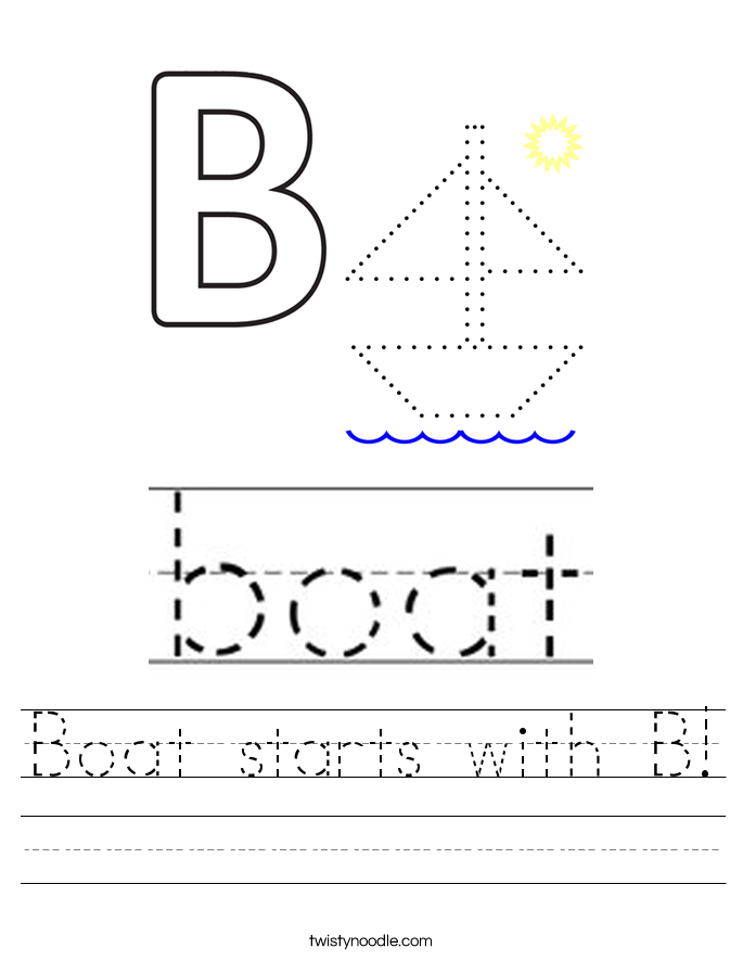 Boat starts with B! Worksheet
