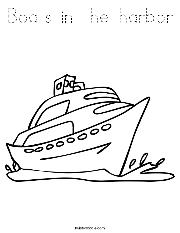 Boats in the harbor Coloring Page