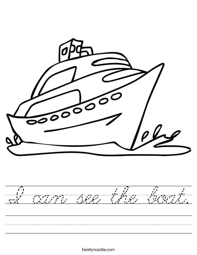 I can see the boat. Worksheet