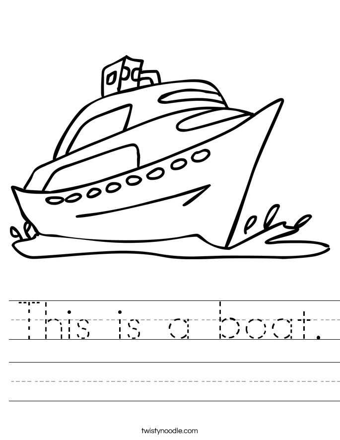 This is a boat. Worksheet