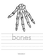 bones Handwriting Sheet