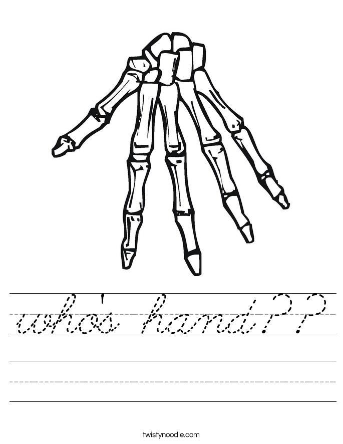 who's hand?? Worksheet
