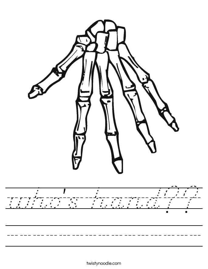 who's hand?? Worksheet