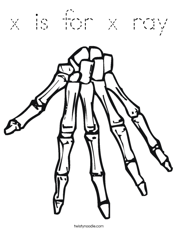 x is for x ray Coloring Page