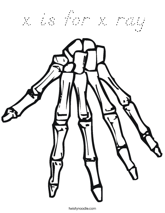 x is for x ray Coloring Page