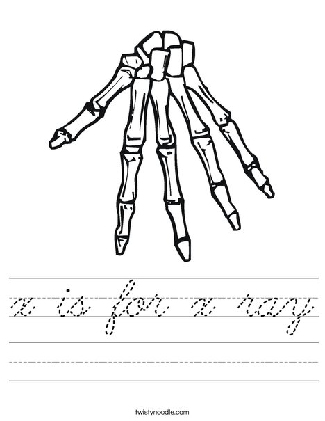 x is for x ray worksheet cursive twisty noodle