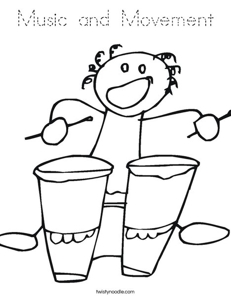 Bongos with Bongo Player Coloring Page