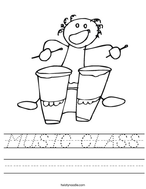 Bongos with Bongo Player Worksheet