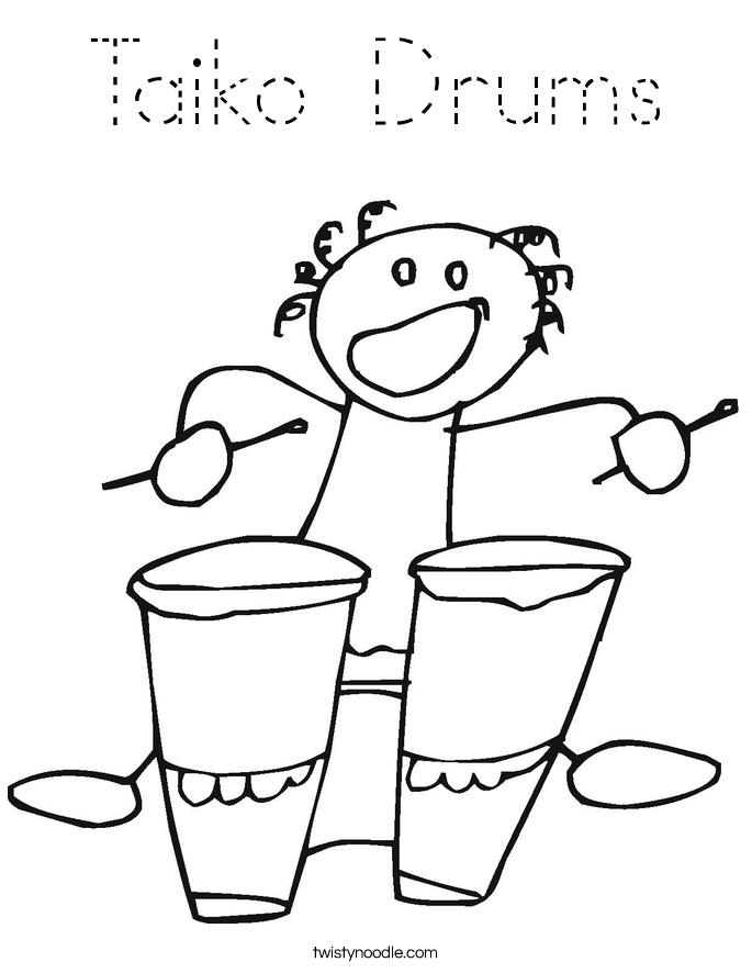 Taiko Drums Coloring Page