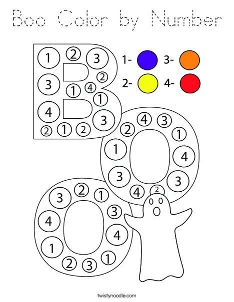 Boo Color by Number Coloring Page