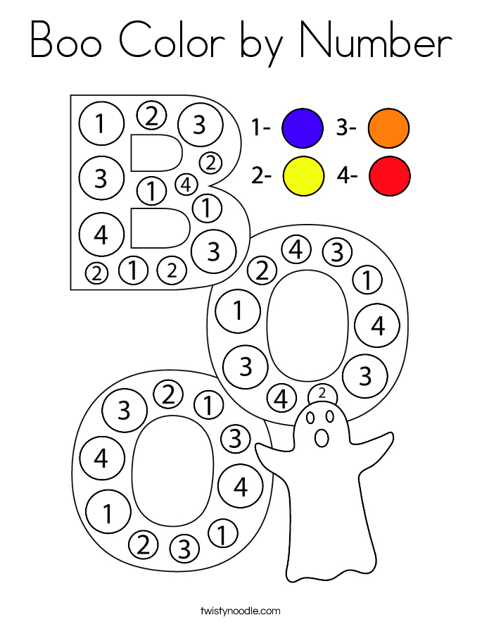 Boo Color by Number Coloring Page