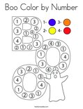 Boo Color by Number Coloring Page