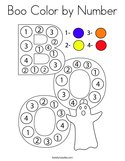 Boo Color by Number Coloring Page