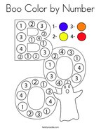 Boo Color by Number Coloring Page