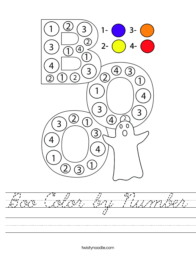 Boo Color by Number Worksheet