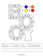 Boo Color by Number Handwriting Sheet