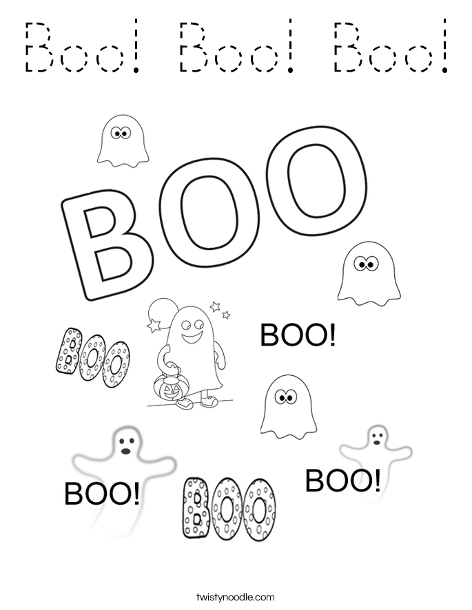 Boo! Boo! Boo! Coloring Page