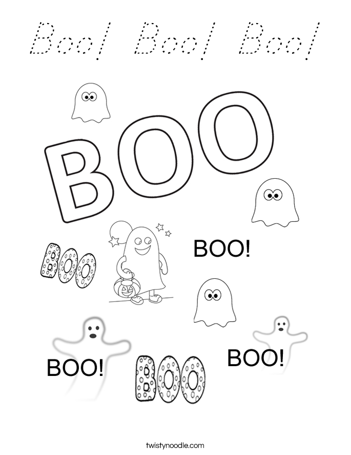 Boo! Boo! Boo! Coloring Page