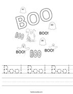 Boo Boo Boo Handwriting Sheet