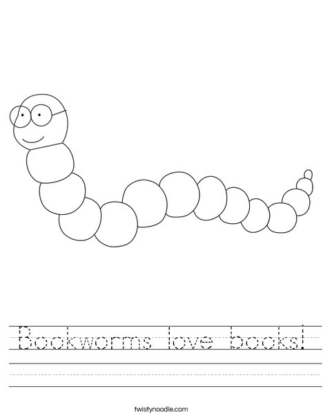 Book Loving Worm Worksheet