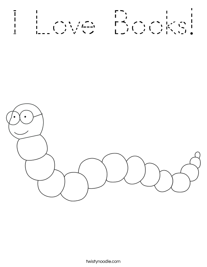 I Love Books! Coloring Page