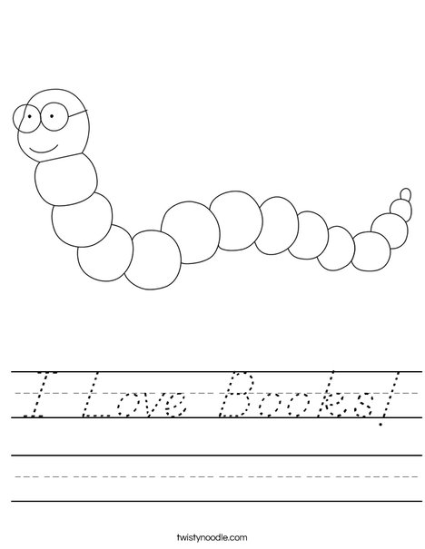 Book Loving Worm Worksheet