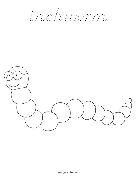 Book Loving Worm Coloring Page